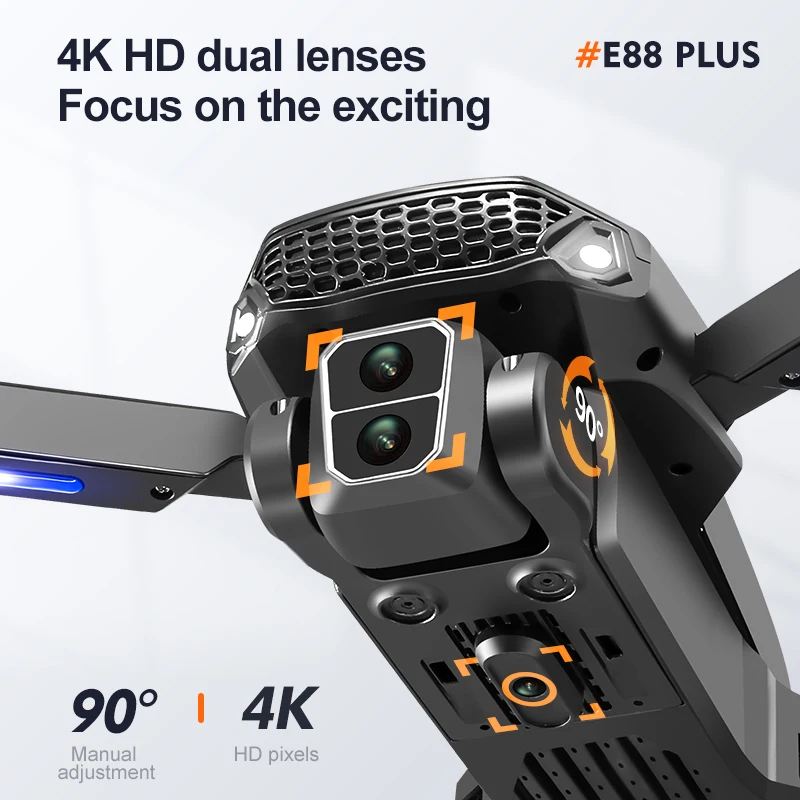 Drone Quadcopter E88 Plus baru - Rc Helicopter Electric ulasan dan harga